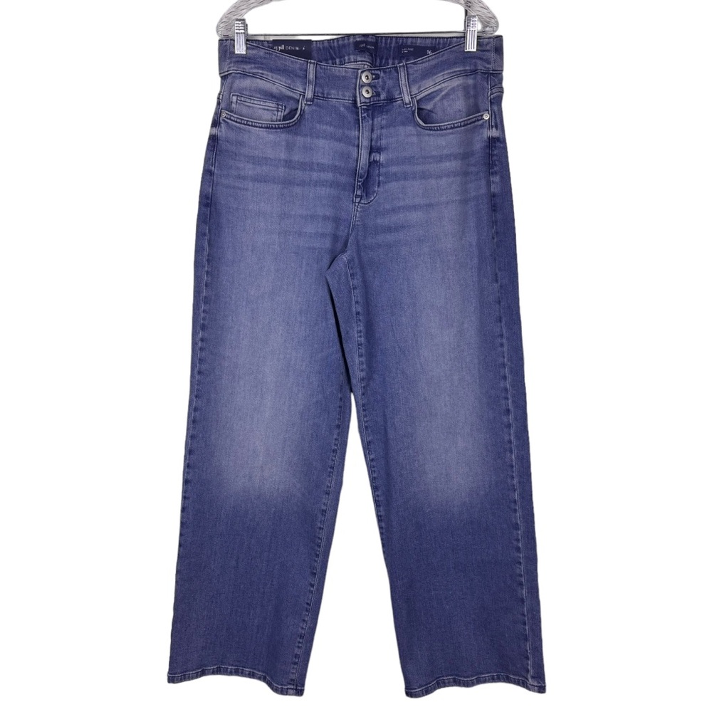 J.Jill High-Rise Creased-Front Full-Leg Jeans Size 16P Wide Leg Denim Marin Wash